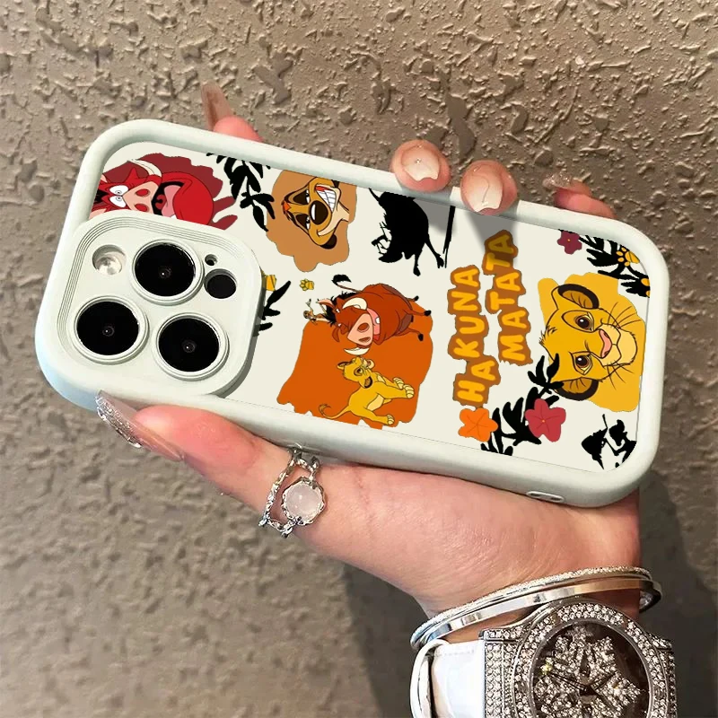 Disney Lion King For Apple iPhone 15 14 13 12 11 Mini XS XR X 8 7 Pro Max Plus Pro Soft Eye Ladder Phone Case Shockproof Coque