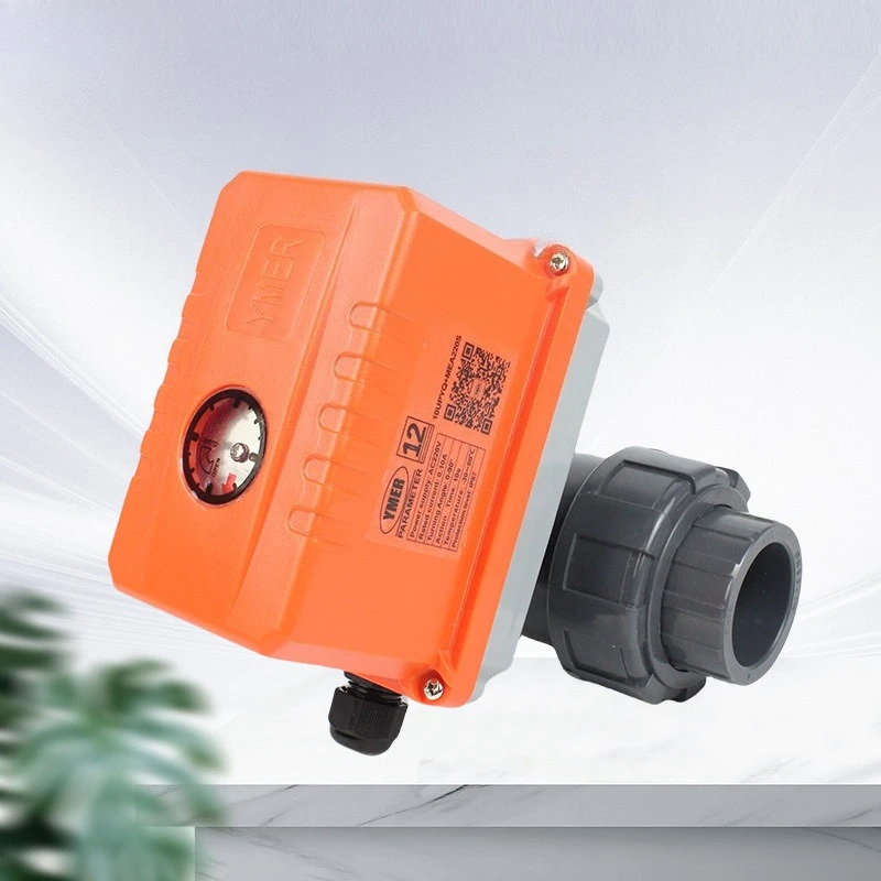 Electric Ball Valve  Electric Plastic Ball Valve Two-way Water Valve Corrosion Resistance Power-off Reset