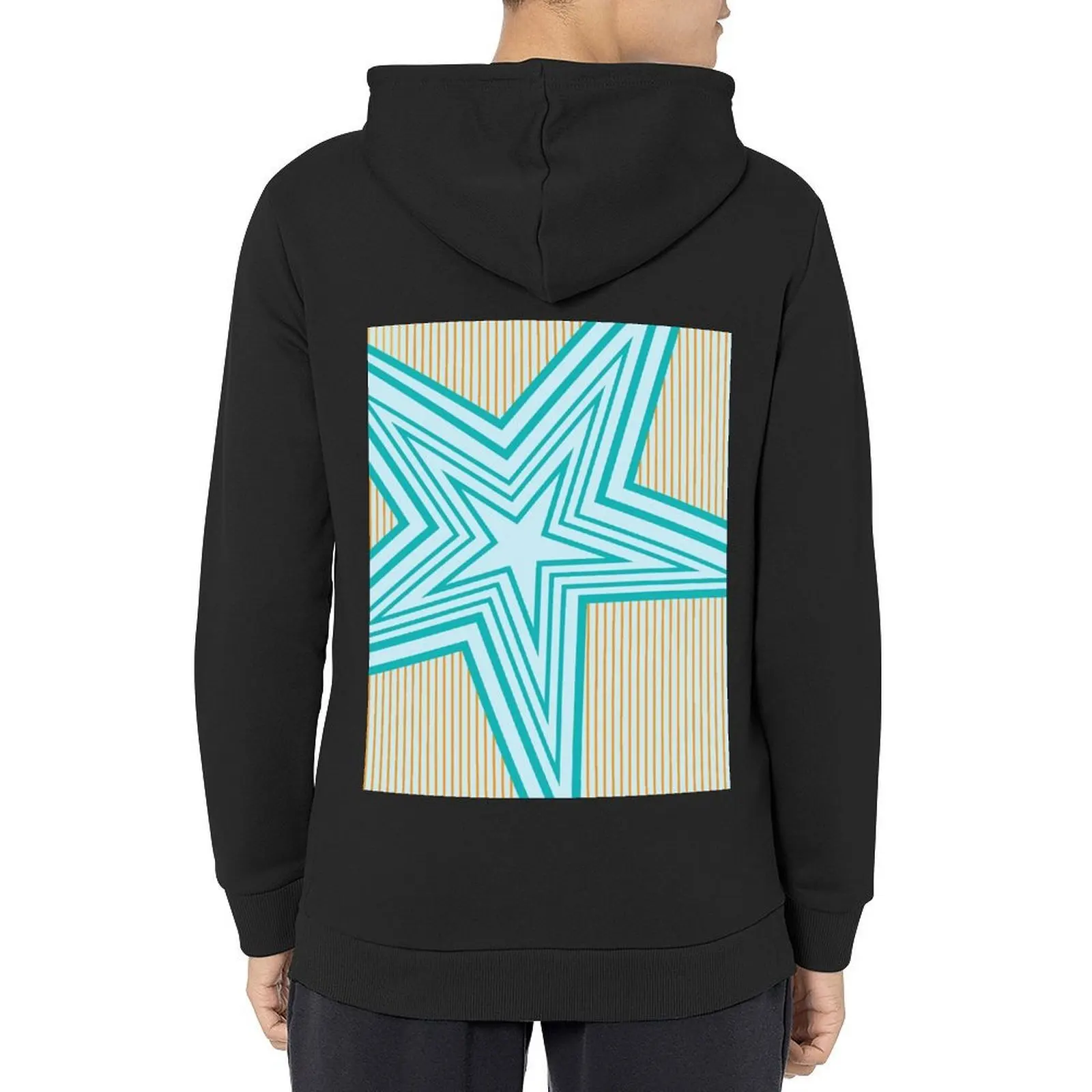 

Geometric Blue Star Art Deco Hoodie fashion men mens clothing japanese style hoodie for men