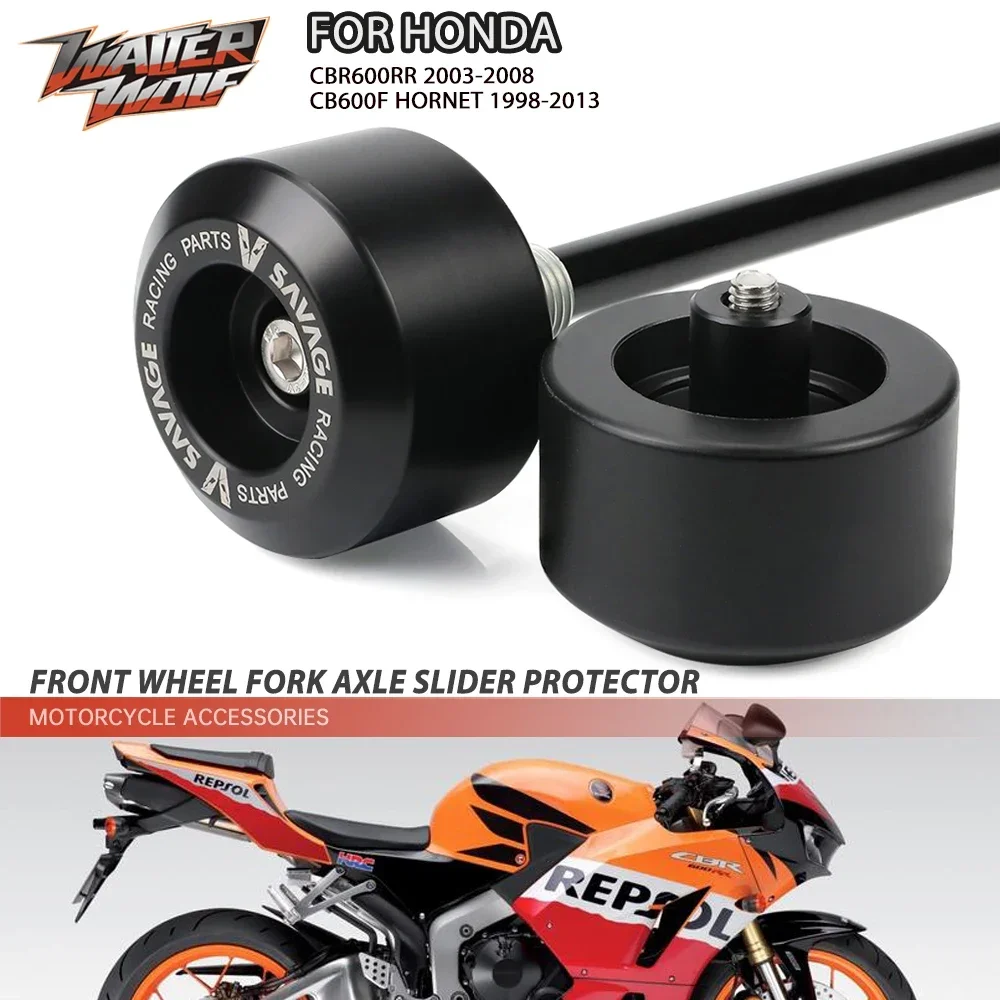 

Front Wheel Slider Axle Fork Crash Protector For Honda CBR600RR CB600F CBF600N CBF600S CB400 CB CBR 600 400 1000 VFR1800 Hornet