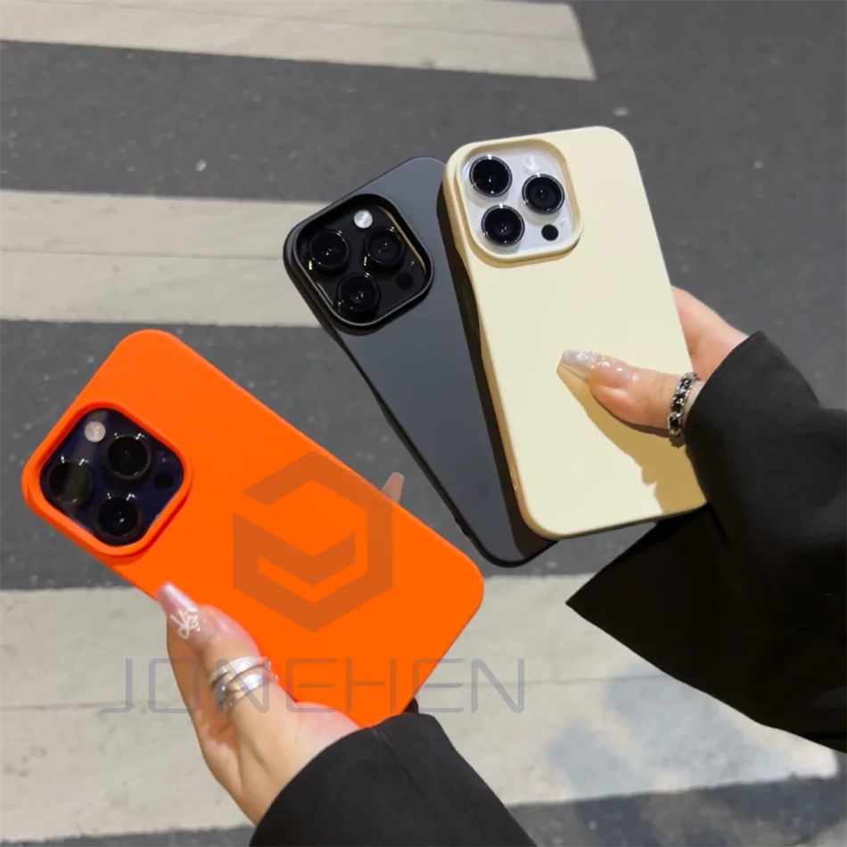 حافظة بوتيون بدون إطار من السيليكون السائل ، غطاء ناعم ، لون حلوى ، فاخر ، آيفون 13 ، 12 ، 11 ، 14 ، 15 برو ماكس ، XR ، XS ، X بلس