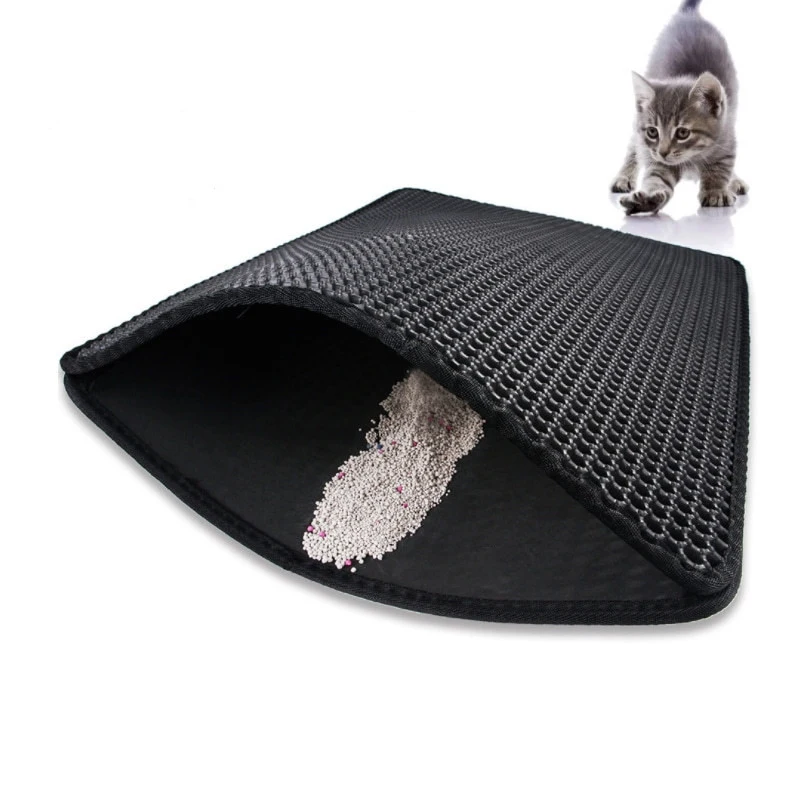 Almohadilla de EVA de doble capa para arena de gato, colchón impermeable antideslizante con filtro, lavable, para perros y gatitos, suministros de