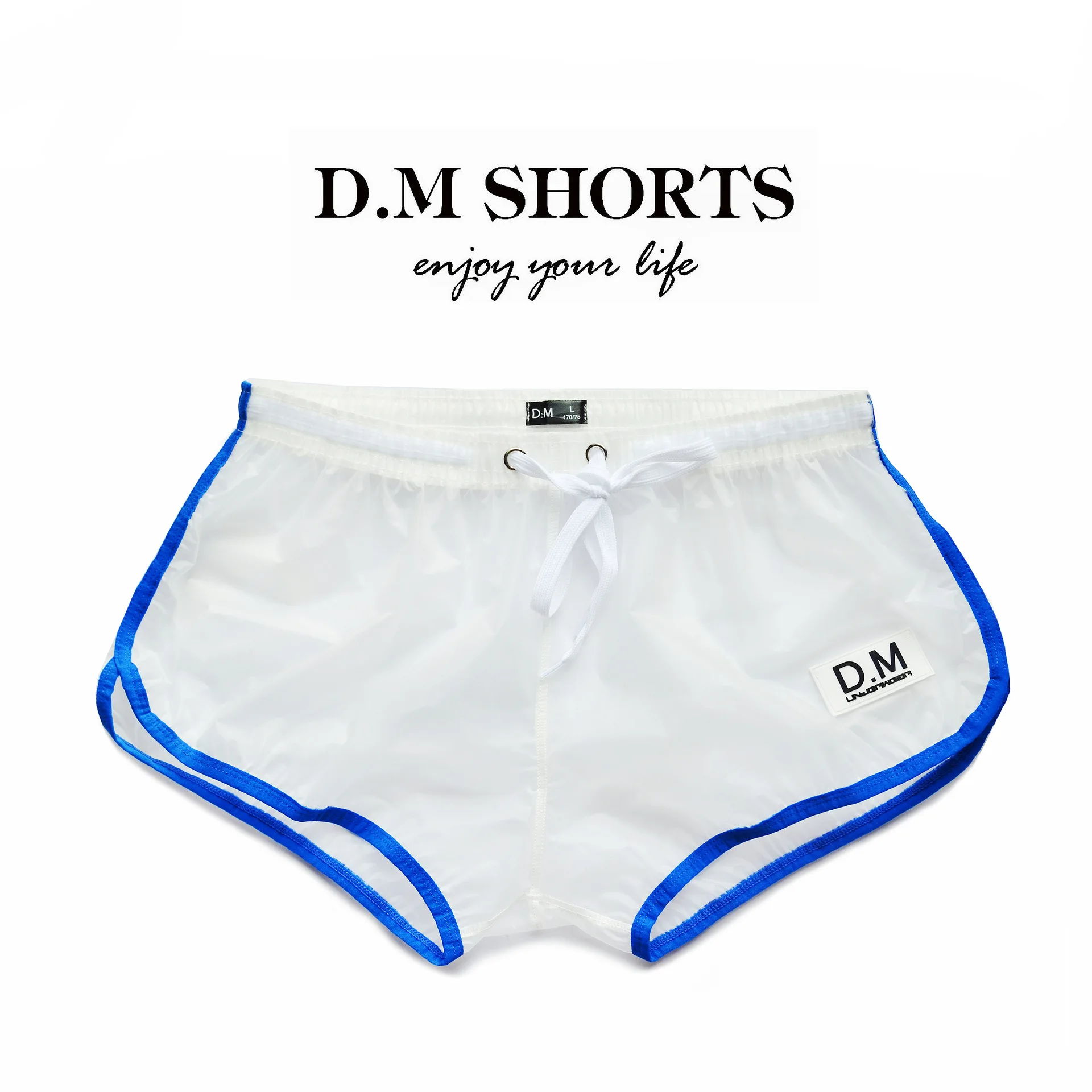 

Men's Shorts PVC Transparent Beach Casual Pants Home Boxer Comfortable Loose No Elasticity Underpants for Men