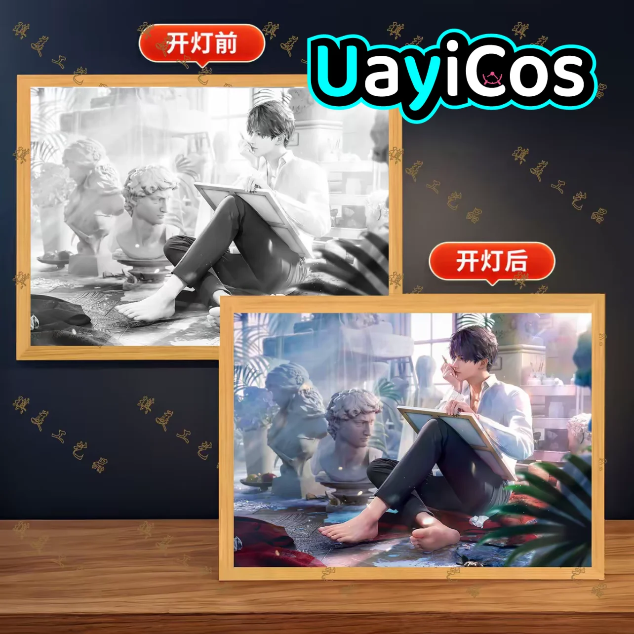 

In Stock Game Love and Deepspace Sylus Xavier Zayne Rafayel birthday Lighting Painting Ornament Doll Accessories Anime Toy Kids