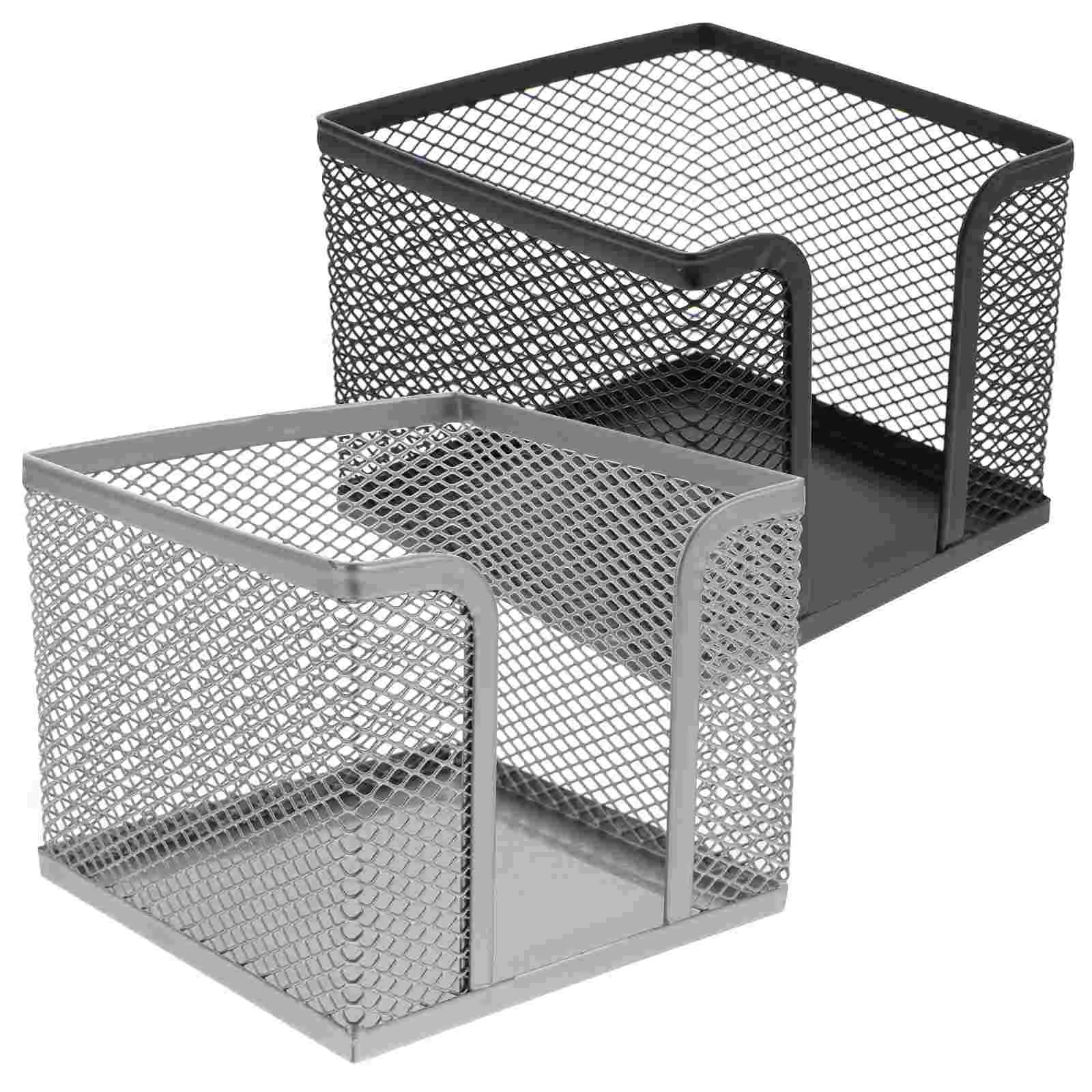 2 Stück Edelstahl Note Box Office Notiz blöcke Sammlung Memo Inhaber Desktop-Papiere