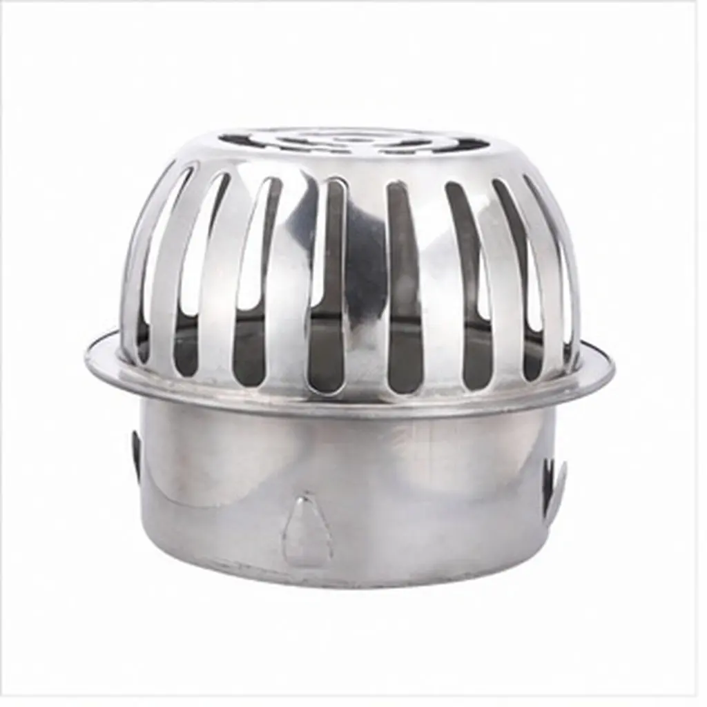 Stainless Steel Balcony Floor Drain Round Anti-Clogging Metal Ground Leakage Large Flow Pipeline Protection Balcony Floor Drain