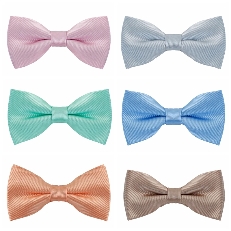 Bowtie Men Tie Solid Color Peppermint Green Haze Blue Royal Blue Bowtie Wedding Dress Shirt Match Color Fashion Butterfly Female