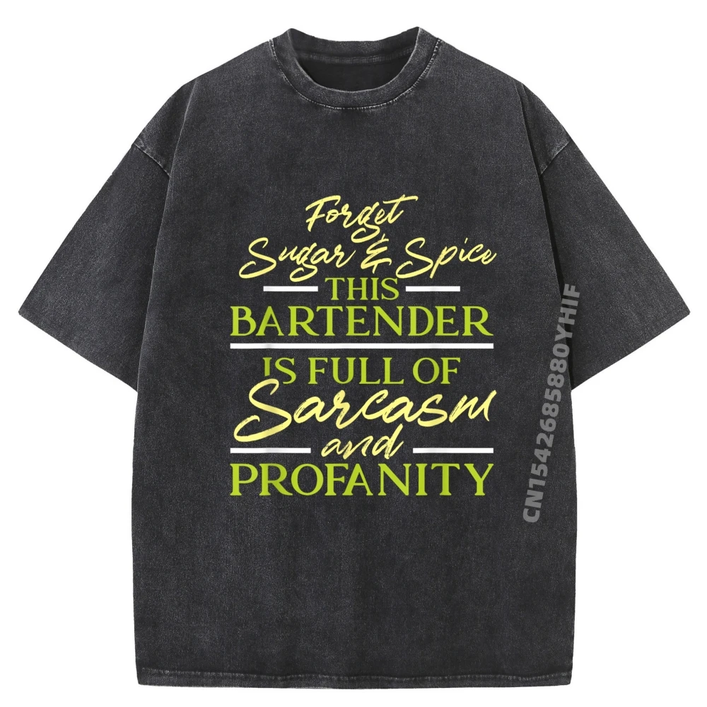 

Forget Sugar And Spice This Bartender Is Full Of Profanity Cream Футболка Мужские футболки Классная стираная одежда Vaporwave