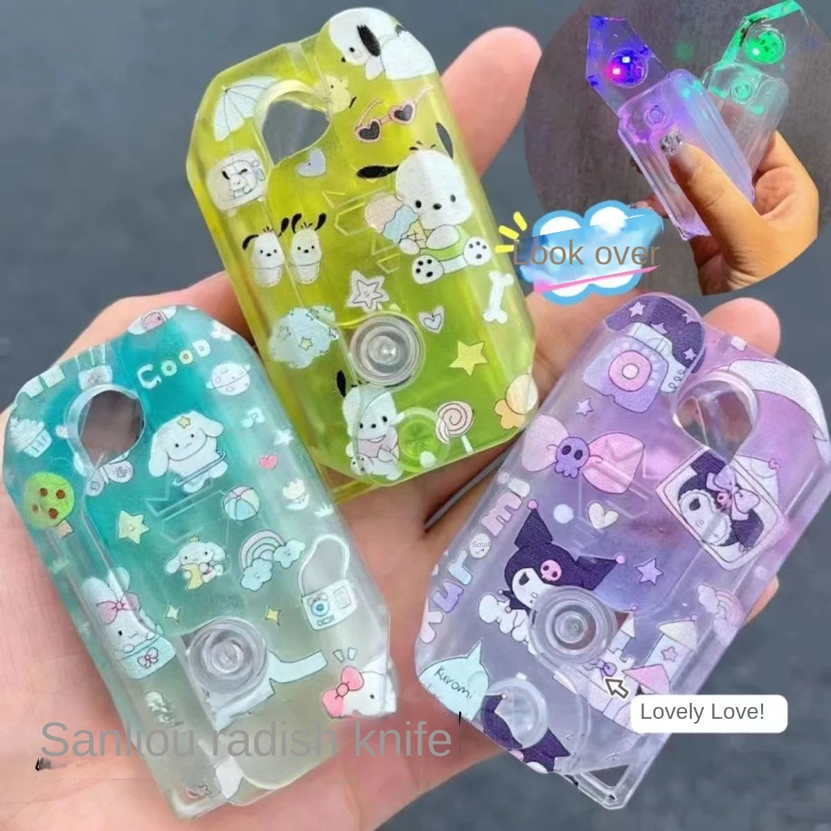 

New Sanrio Kuromi 3D Gravity Knife Luminous Cool Genuine Toy Couple Best Friend Funny Flash Personalized Toy Best Gift