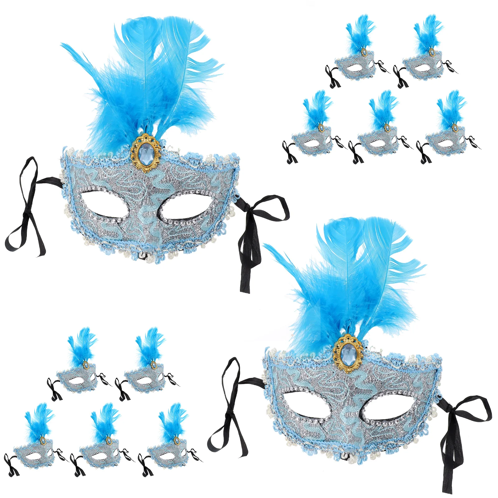 

12 Pcs Mask Cosplay for Women Masquerade Face Costumes Plastic Carnival Miss Halloween