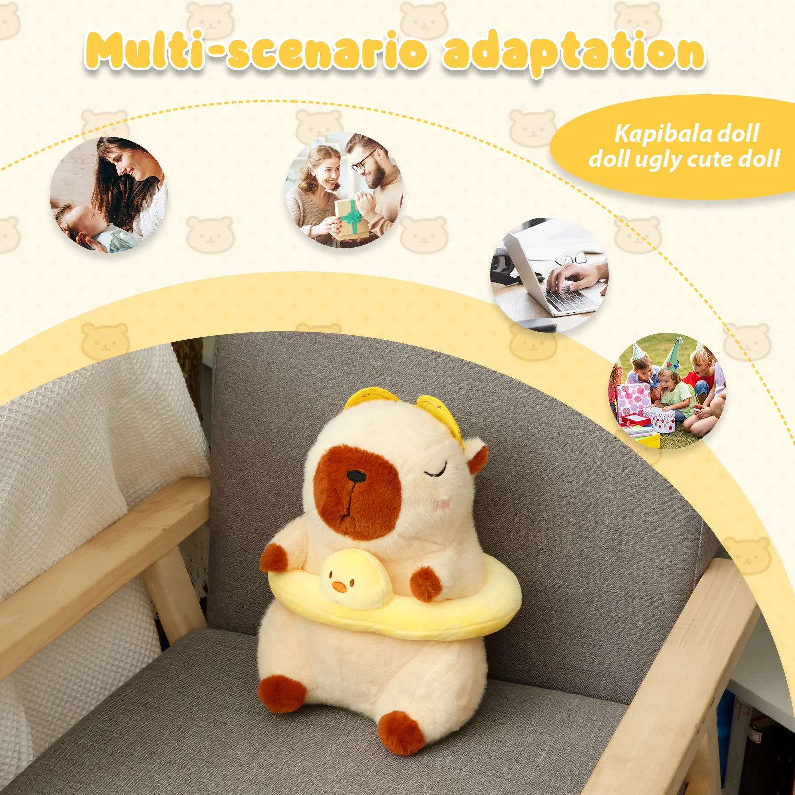 30cm Capybara Plush Toy Adorable and Cute Water Pig Plush Toy Multipurpose Home Decoration Animal Pillow for Kids Boy Girl Adult