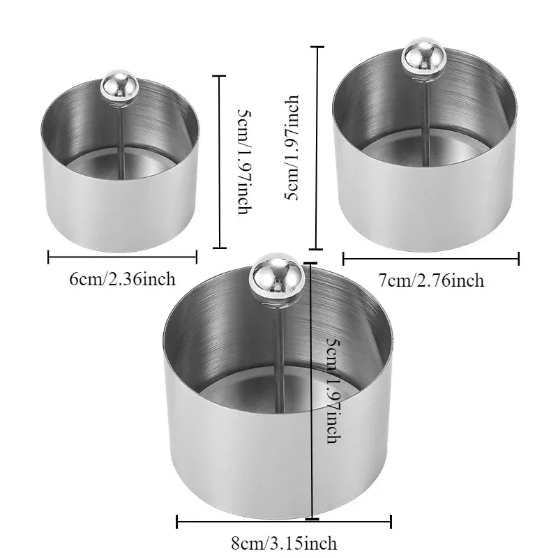 Runde Edelstahl Kuchen Mousse Ring Mit Deckel Kuchen Dekoration Werkzeug Gebäck Kuchen Mousse Form Reis Ball Sushi Maker Küche werkzeug