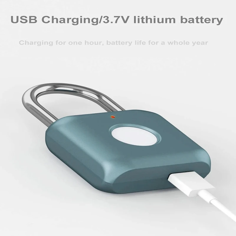 กันน้ําลายนิ้วมือ Biometric ล็อค Anti-Theft Security USB ชาร์จกุญแจ