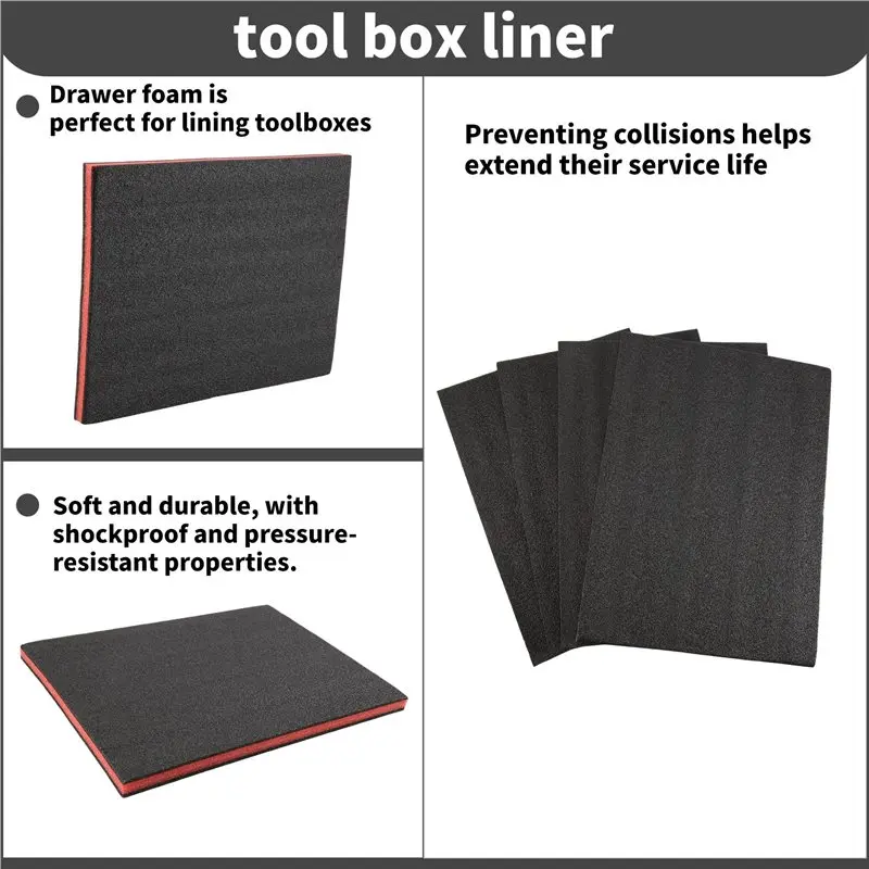 AT63-4 Pack Tool Box Foam Tools Box Liner Polyethylene Tools Sheets Toolbox Organizer