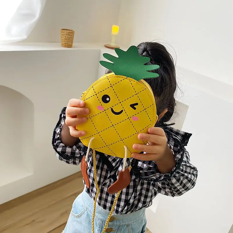 Baby Kids Meisje Ananas Schoudertas Cartoon Schattige Vruchten Opslag Crossbody Messenger Tassen Kid Cadeaus