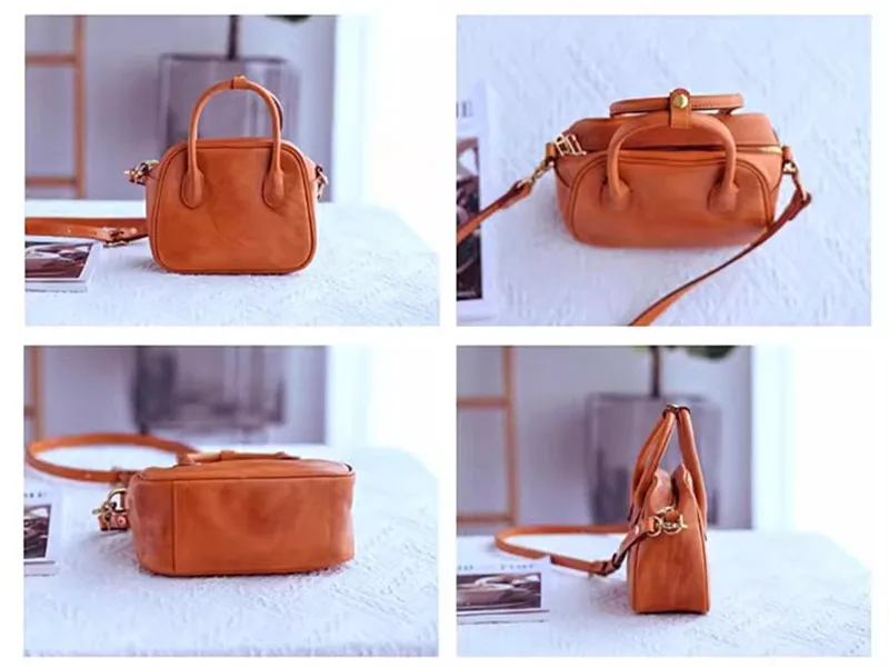 Simple casual high-quality first layer cowhide women handbag outdoor designer luxury genuine leather cute shoulder crossbody bag