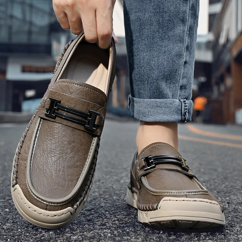 Men's Hand-Sewn Leather Shoes Business Casual Fashion Loafers Outdoor Comfortable Breathable New Arrivals for Men