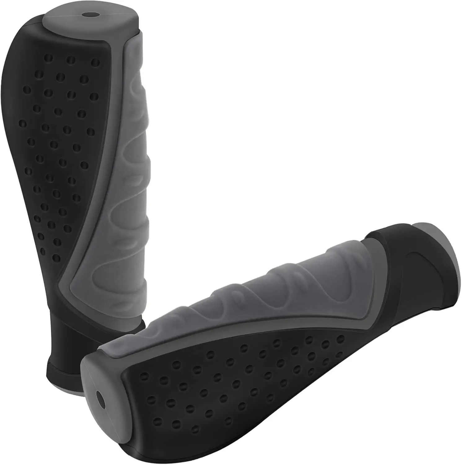 

Bicycle Handlebar Grips for Mountain Bike with Shockproof Ergonomic Design, Easy Install, Black+Grey