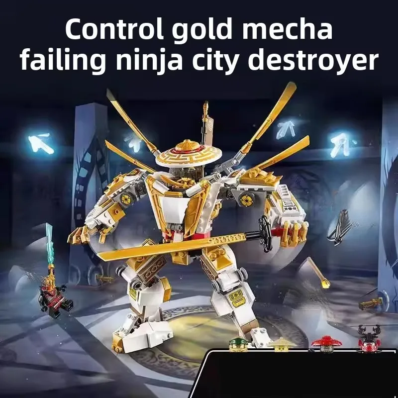 

517 шт., Shinobi Legacy, золотой мех, храм из светлого камня, армейский разведчик 71702, строительные блоки, игрушки, подарки, совместимые с моделью