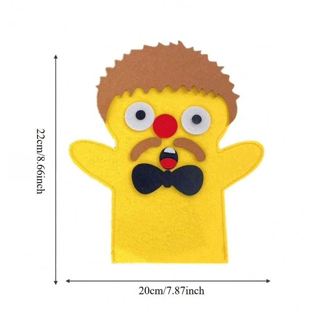 DIY Felt Hand Puppet Craft Kit, Multi-Color Facial Features Hair Eyes Nose Mouth Accessories, Kids Creative Activity, Storytelling Role Play Educational Toys for Kids