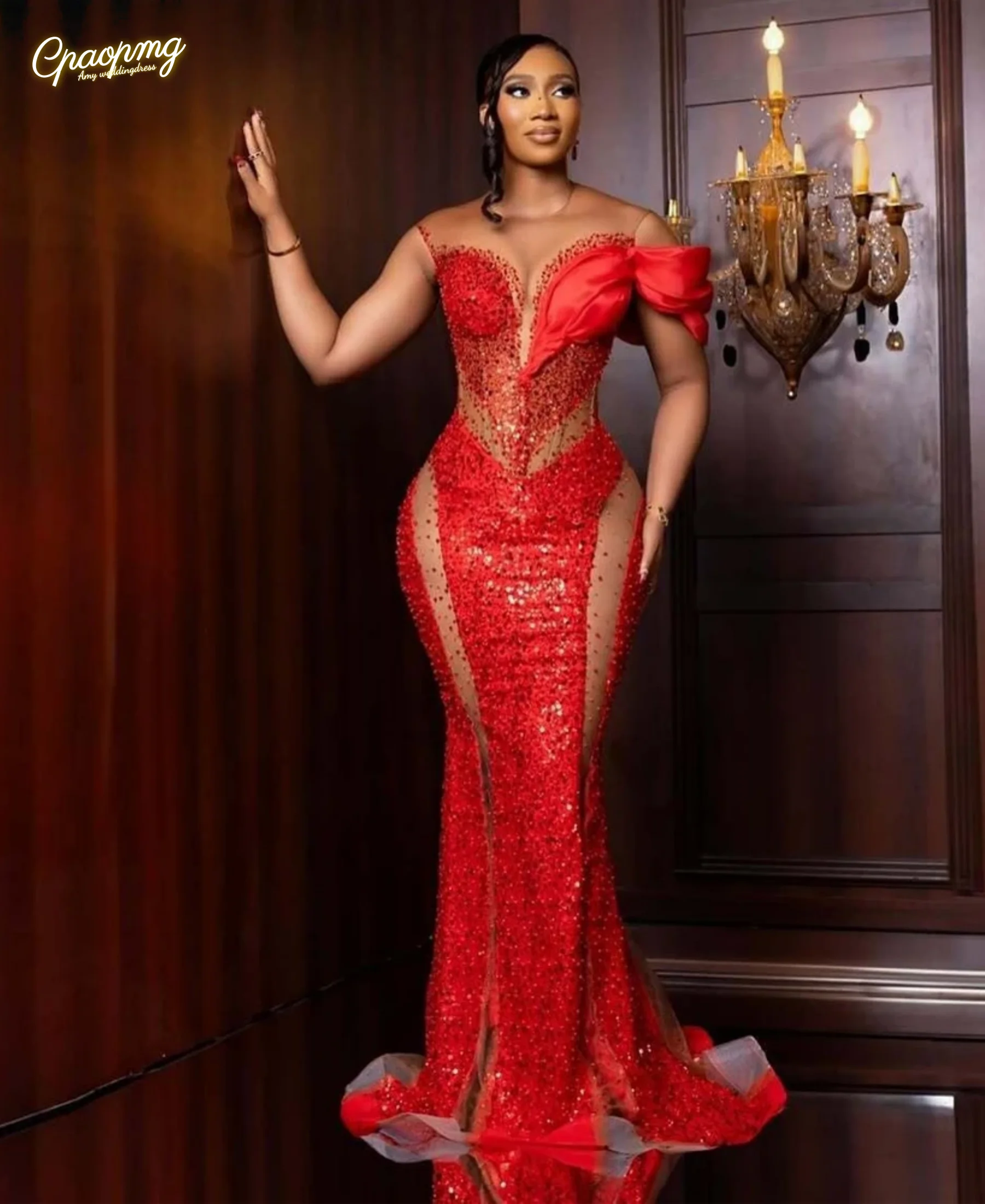 

Модное вечернее платье-труба по индивидуальному заказу с круглым вырезом и вырезом, иллюзия, блестки, обручальное платье, Vestidos De Noche