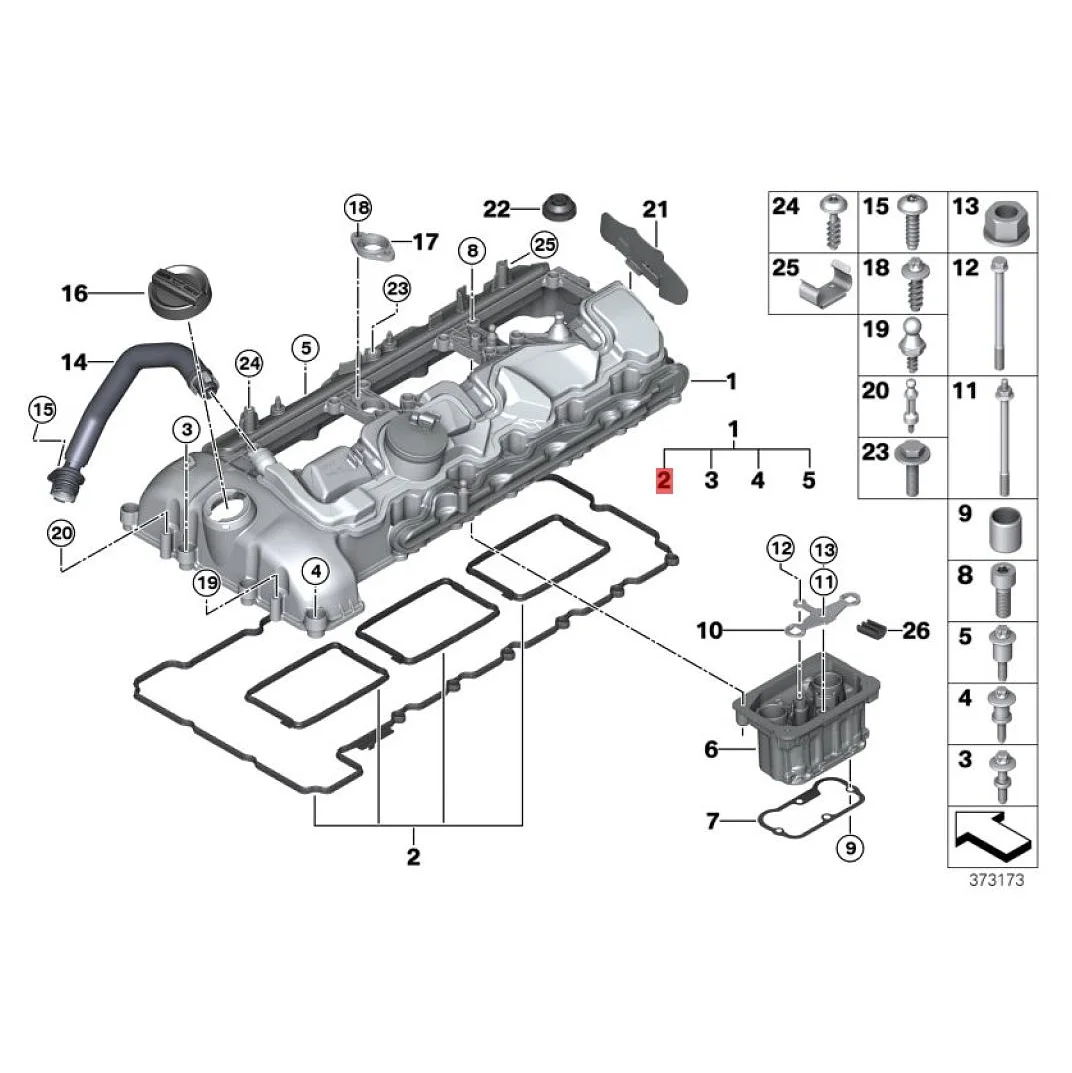 11127587804 Valve Cover Gasket Set For BMW 1/3/5/7 Series X1/3/5/6 F02 F07 F10 F25 F30 N55