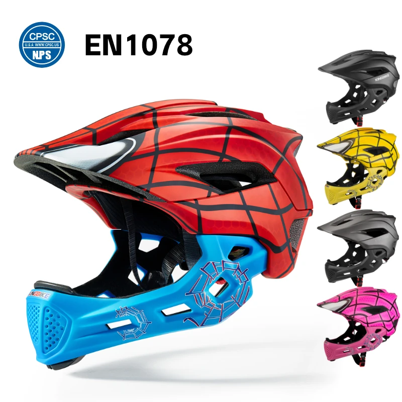 

BATFOX bicycle helmet for children Full Face Motocross helmet MTB Detachable Mountain Bike Helmet child Moto cross helmet