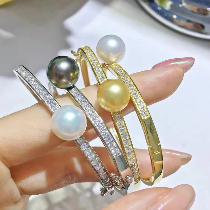 MeiBaPJ 11-12mm Natural White Semiround Pearl Fashion Jewelry Set Bracelet Ring Fine Wedding Jewelry for Women