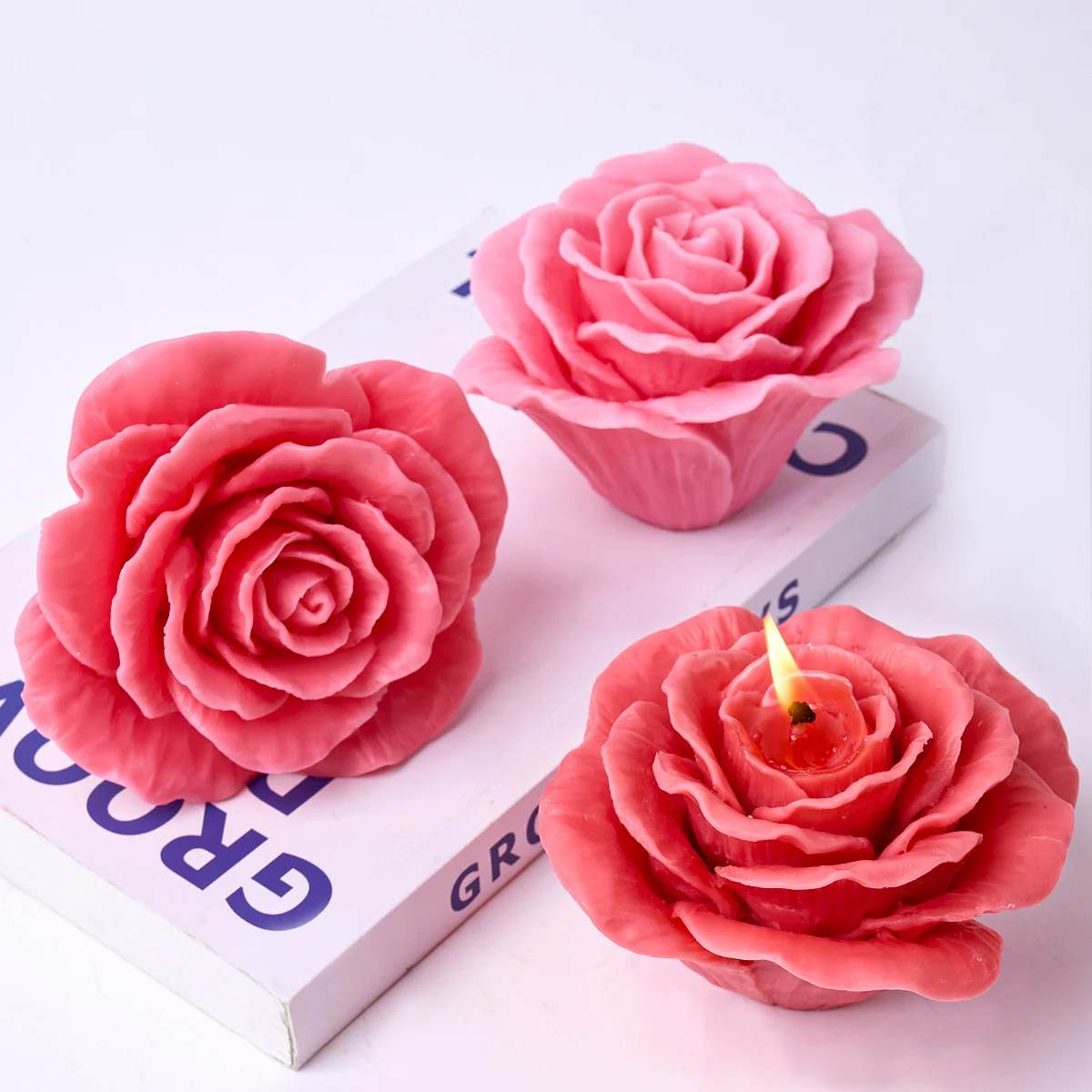 3D Flower Silicone Candle Mold DIY Handmade Rose Making Soap Plaster Resin Chocolate Baking Molds Valentine\'s Day  Craft Gift