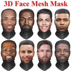 Kobe, James, Jordan, Curry facial performance parody prank headgear, full face 3D face mask, balaclava hat, party mask