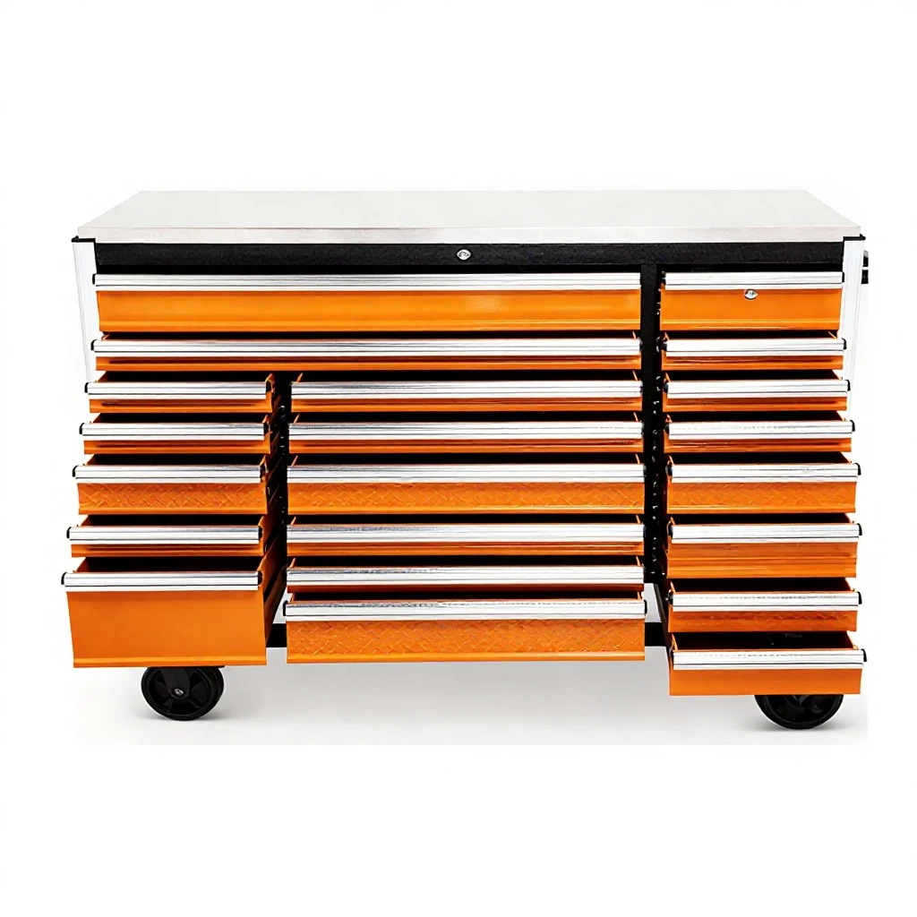

Garage Steel Rolling Lockable Cabinet Customized Drawers OEM Option 300kg Load Capacity Modern Design Keyed Lock Mobile
