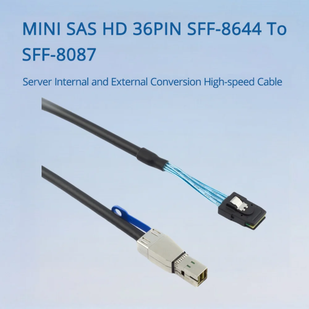 

MINI SAS HD 36PIN SFF-8644 в SFF-8087 Серверное внутреннее и внешнее преобразование Высокоскоростной кабель Длина опционально 0,5 м 1 м 2 м 3 м