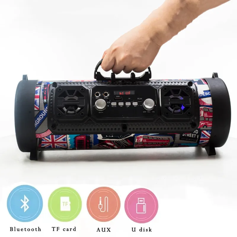 

HiFi Subwoofer Wireless Bluetooth Speaker Subwoofer Portable Soundbar with FM Radio 15W Wireless Support Microphone KTV Boombox