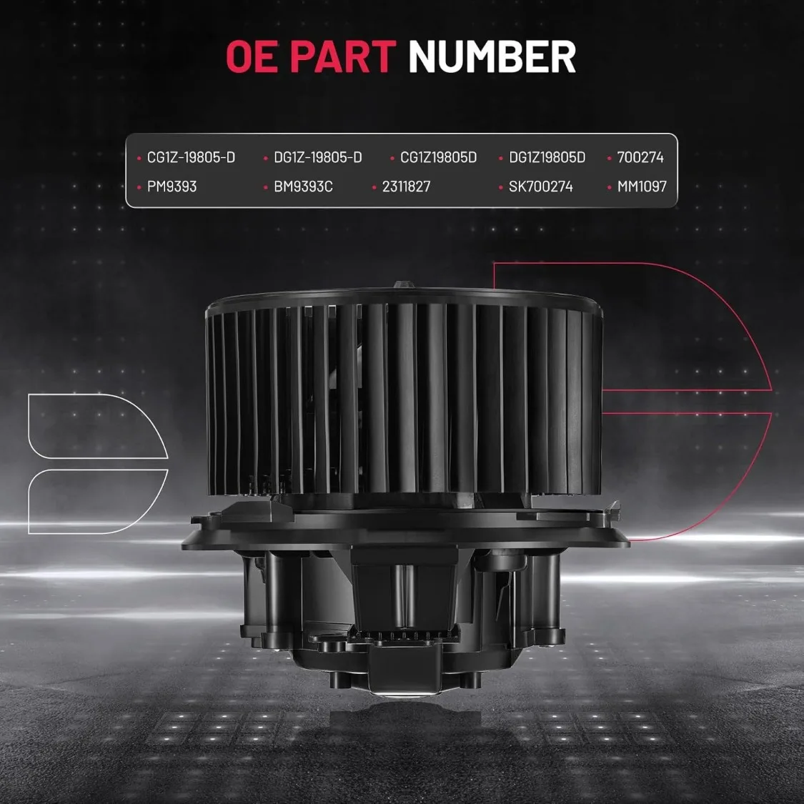 محرك منفاخ سخان التيار المتردد 700274 لينكولن MKS 2012-2016/MKT 2012-2019 وفورد اكسبلورر 2012-2019/فليكس 2013-2019/الوروس 2012-2019 #5