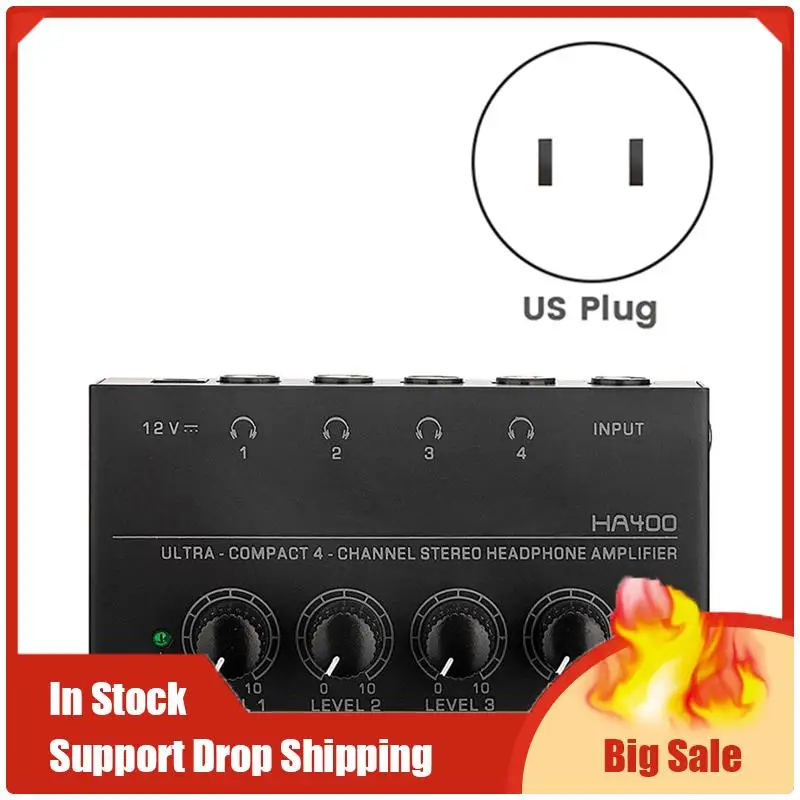 Top Angebote Schwarz HA400 Kopfhörer Verstärker 4-Wege Monitor Kopfhörer Verstärker Kopfhörer Monitor Verstärker Mit UNS Stecker AC100-240V