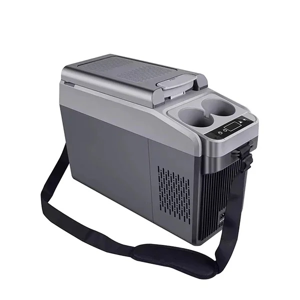 12V Compressor Car Fridge, Vertical Armrest Refrigerator, Car & Home Dual Use for Business Van Refit 15L
