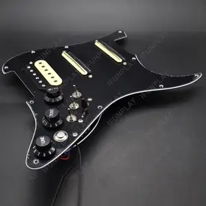 ST الغيتار الكهربائي المزدوج لفائف التقاط الأسلاك أحادية القطع محملة قبل إطلاق النار SSH الغيتار Pickguard Scratchplate جبل أسود أفضل 8 مبيعات بيك اب RMC - رقم 8