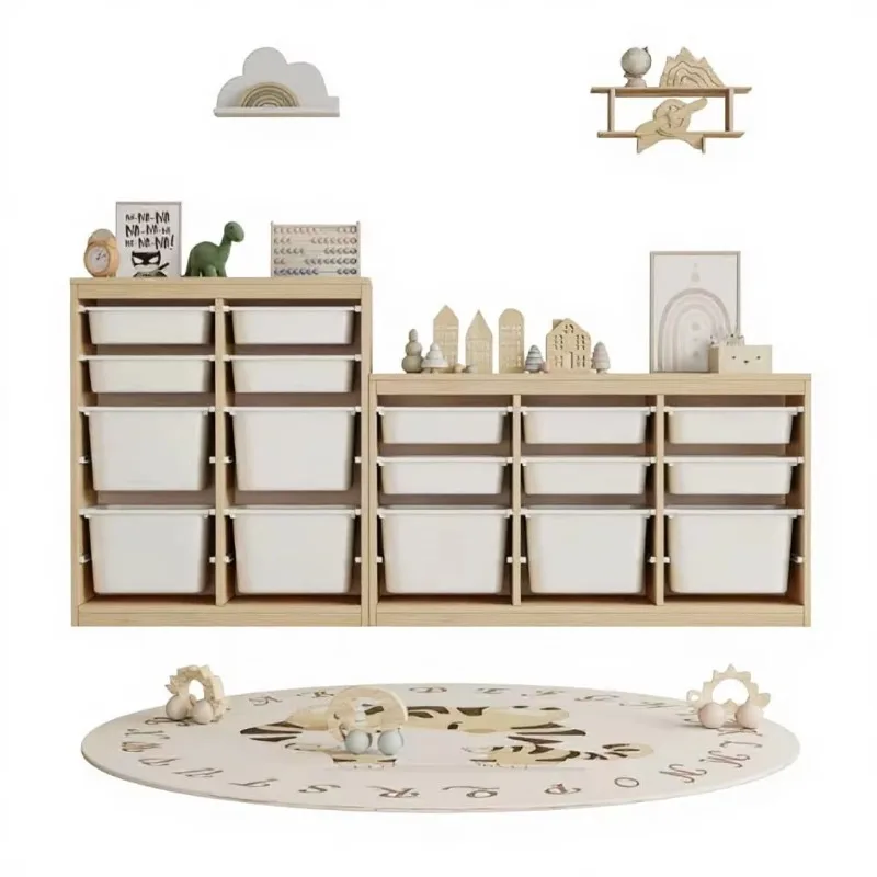 Non-folding toy storage rack Children's room Modern simple floor-to-ceiling storage cabinet
