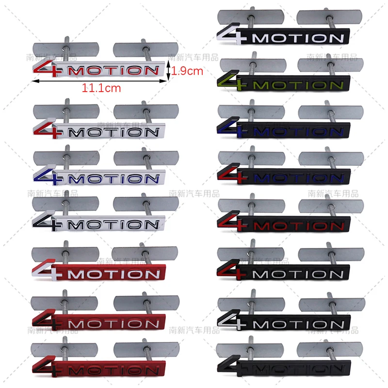 3D Metal 4motion Logo Badge 4 Motion Grill Emblem Car Front Hood Stickers Rear Trunk Emblem Car Body Stickers  Auto Accessories