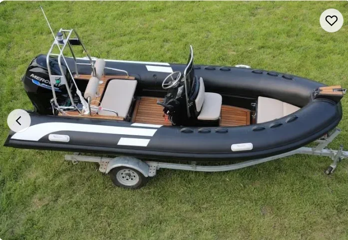 RIB480 Fiberglass Inflatable Boat with Hyperion PVC 16ft Fishing Europe 6 Capacity