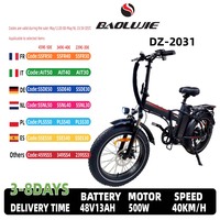 BAOLUJIE DZ-2031 Adult Electric cycle 500W Motor City switching Electric Bike 48V13AH Battery 20 Inch fire All field e-Bike