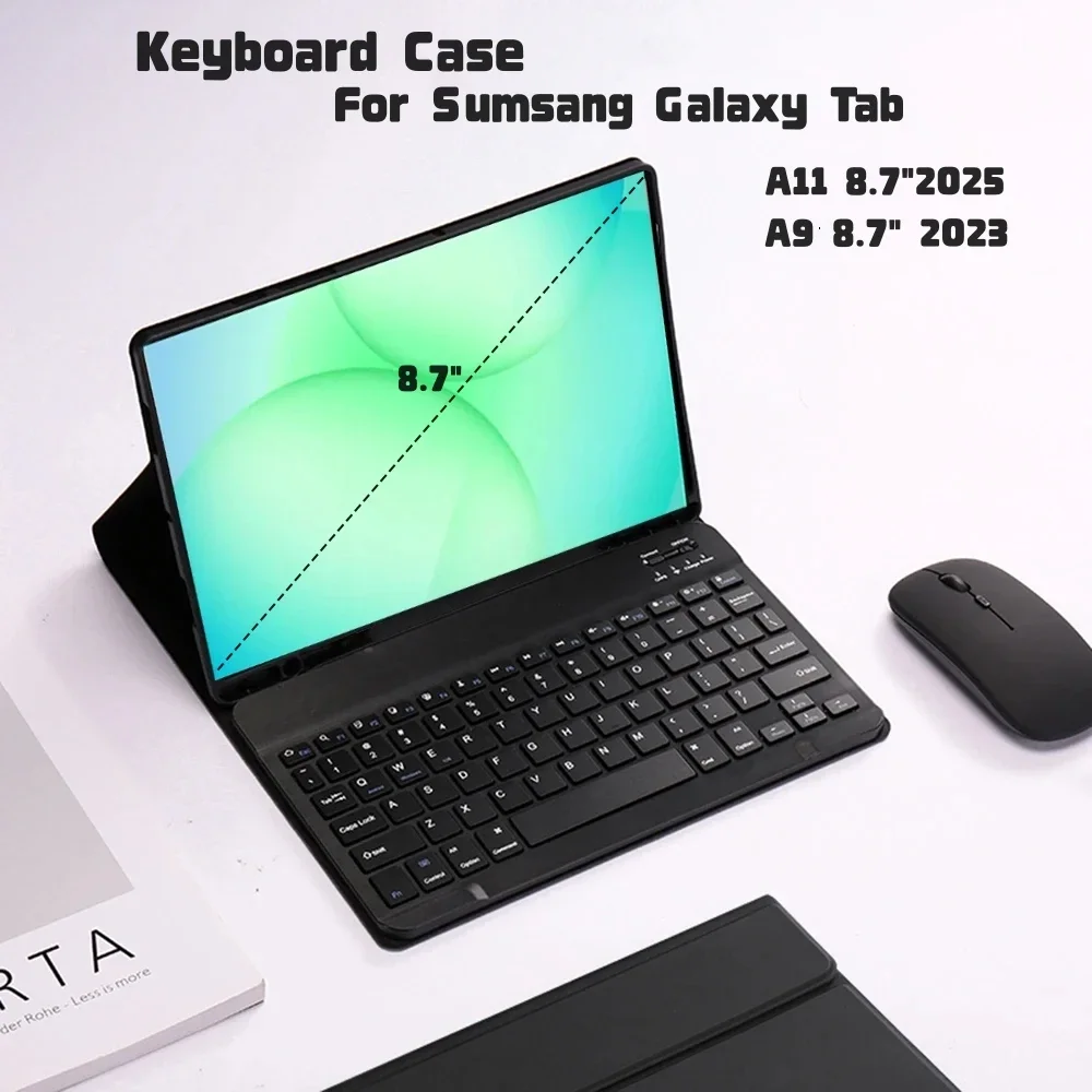 Keyboard Case For Samsung Galaxy Tab A11 8.7" 2025 Detachable Bluetooth keyboard Cover for Samsung Galaxy Tab A9 8.7 inch 2023