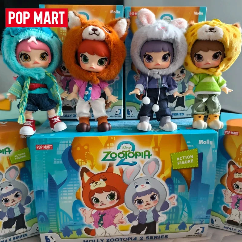 

Оригинальная фигурка POP MART Molly Zootopia 2 1/12, шарнирная кукла BJD, коллекционная фигурка в закрытой упаковке, милая кукла для демонстрации, подарки в комплекте