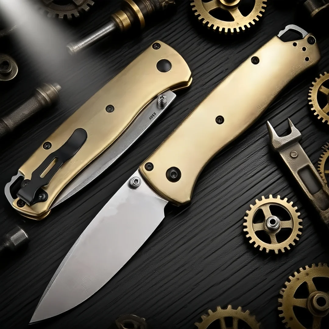 

535- Brass handle folding knife, exquisite mini knife, portable pocket knife, Fishing line cutting emergency tool, Fruit knife
