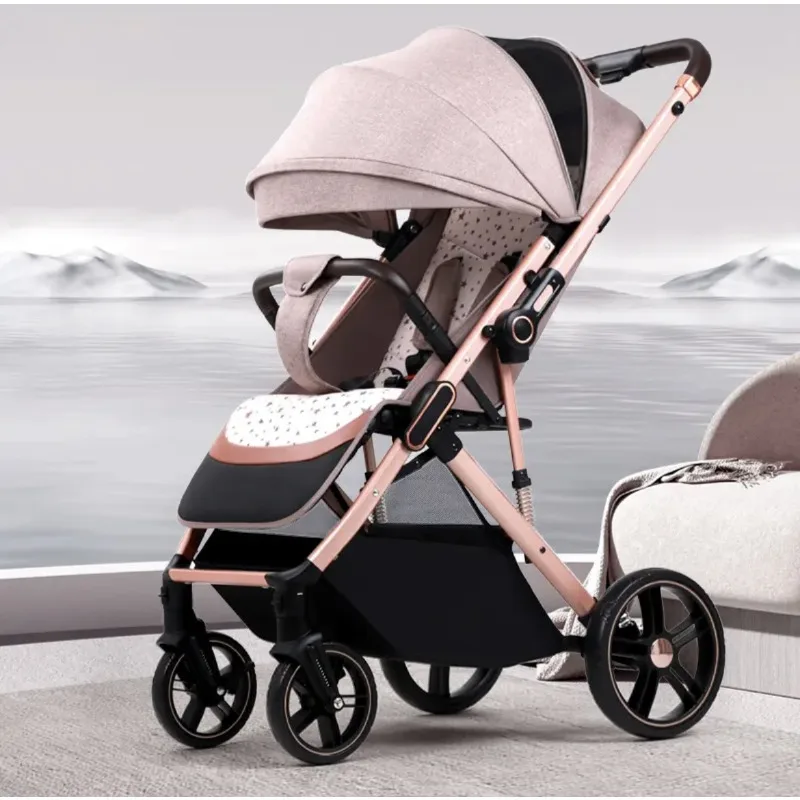 Lightweight Bidirectional Outdoor Baby Carriage With Multiple Uses, Foldable Four-wheel Stroller For Infants, Newborn Supplies