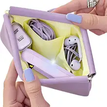 Estuche Cosmético Plegable Impermeable - Organizador Multicapa de 11-13 cm para Lápiz Labial y Maquillaje, Portátil para Viajes (Blanco/Negro/Morado)