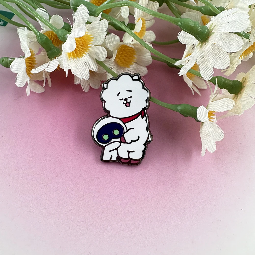 Bt21 فان Rj مستوحاة من الجيش المشجعين هدية المينا بروش الفضاء روبوت الجارديان الألبكة الكرتون كيم سيوكجين التلبيب دبوس شارة الموسيقى #6