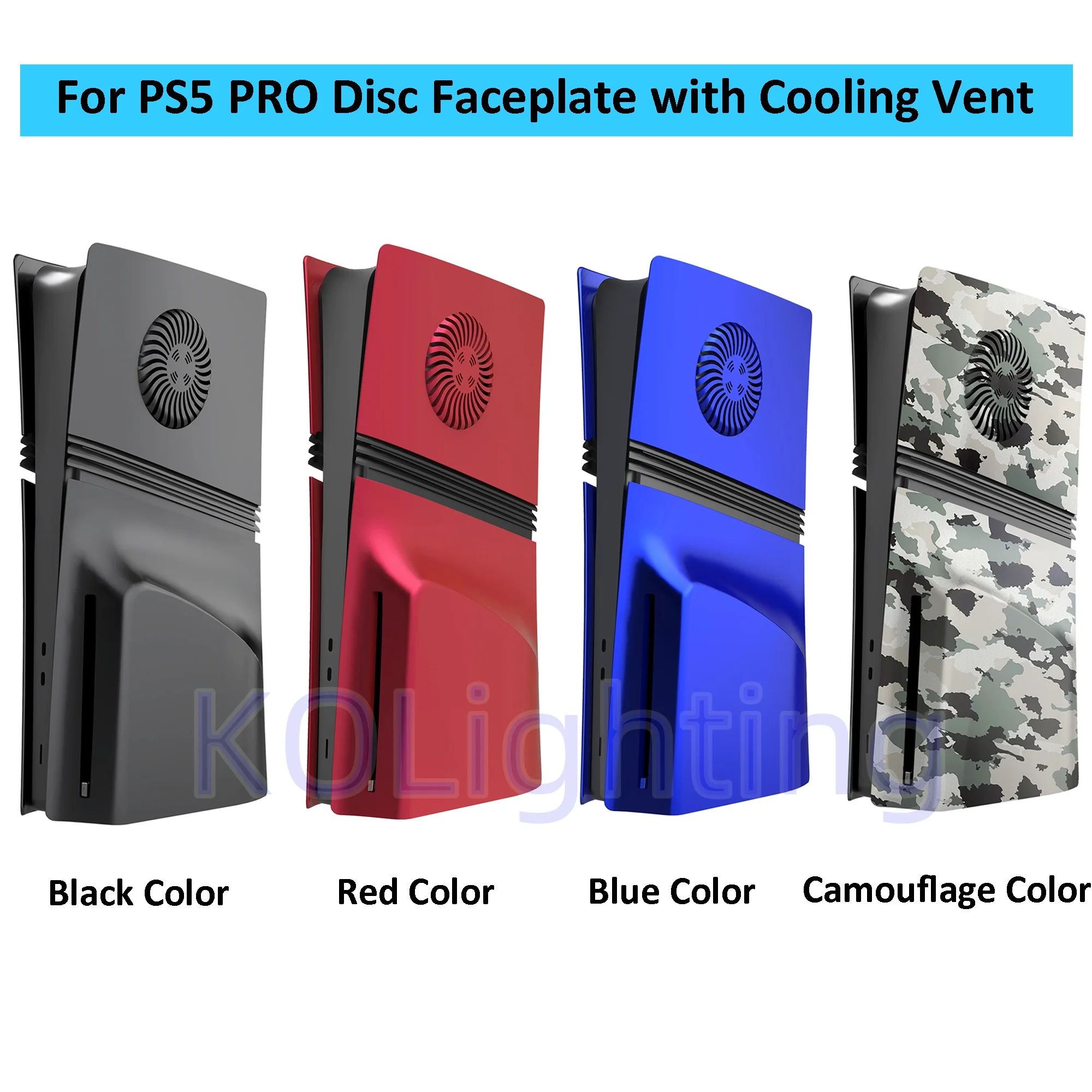 High Strength ABS Pro Cooling Vent Faceplate for PlayStation5 Pro Disc Console Replacement Matte Vented Shell for PS5 Pro Disc