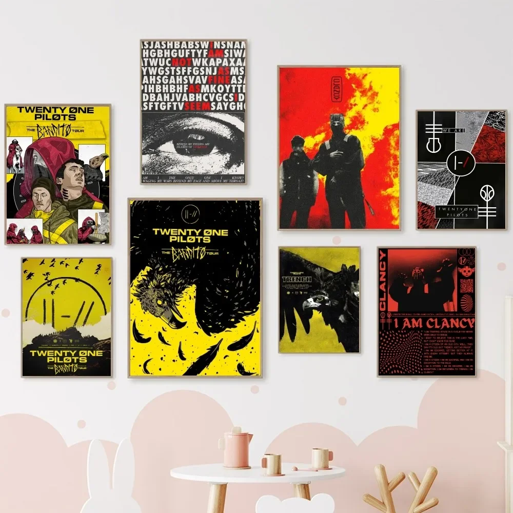 Póster de Anime Band Twenty One Pilots para el hogar, sala de estar, dormitorio, Bar, cafetería, decoración artística, póster de Anime, Bad Bunny, Steven Universe