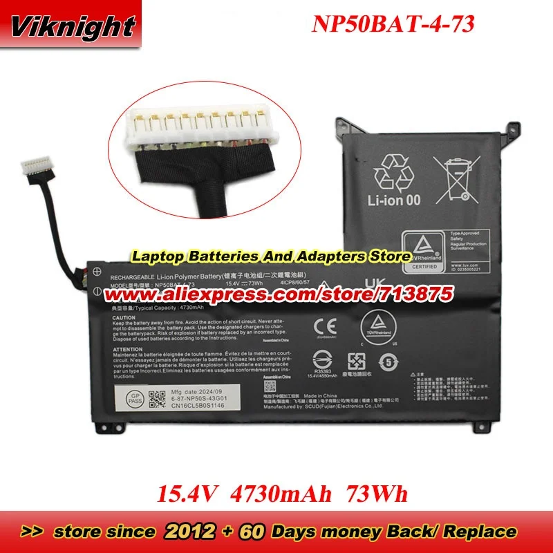 NP50BAT-4-54 NP50BAT-4-73 NP50BAT-4 Battery for Colorful X15 AT for Gigabyte G5 GE KE KF G7 KE for Schenker XMG Focus 16